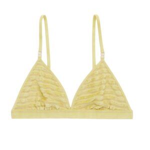 NEW Aerie Velvet Stripe Triangle Bralette/Bra Batalia‎ Green Size L